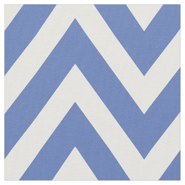 Blue Modern Chevron Large Scale Fabric (Close Up)