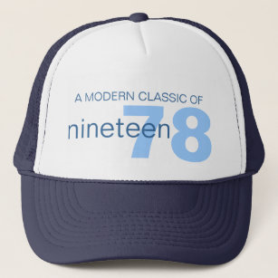 Blue modern classic age / birth year hat