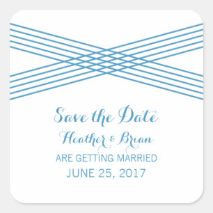 Blue Modern Deco Save the Date Stickers