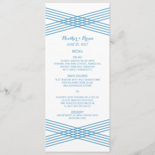 Blue Modern Deco Wedding Menu