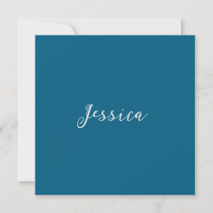 Blue Modern Elegant Plain Simple Professional Name