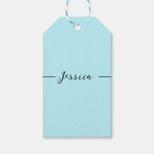 Blue Modern Elegant Plain Simple Professional Name Gift Tags