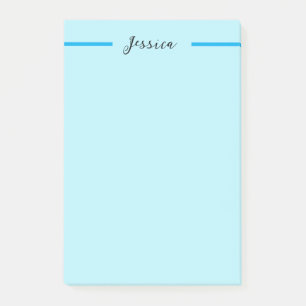 Blue Modern Elegant Plain Simple Professional Name Post-it Notes