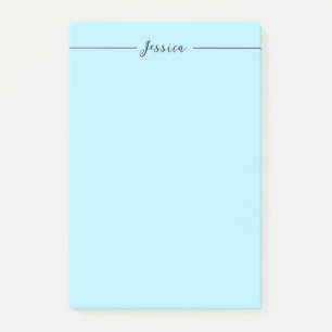 Blue Modern Elegant Plain Simple Professional Name Post-it Notes