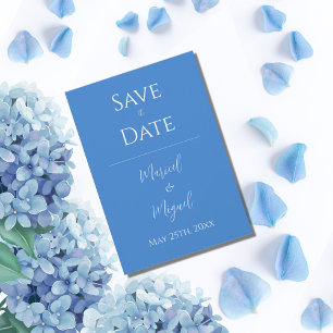Blue Modern Elegant Simple Save The Date