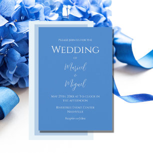 Blue Modern Elegant Wedding Invitation
