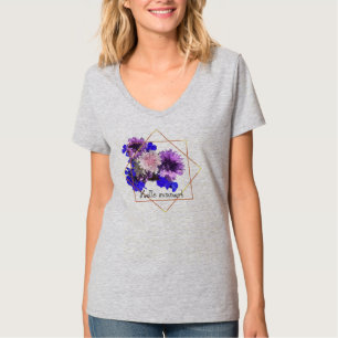 Blue modern flowers  T-Shirt
