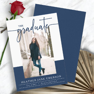 Blue Modern Graduation Announcement