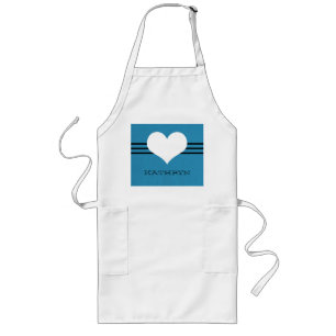 Blue Modern Heart Apron