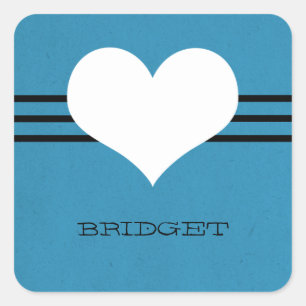 Blue Modern Heart Stickers