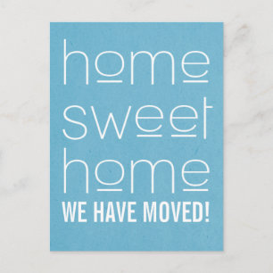 Blue Modern Home Sweet Home Postcard