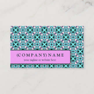 Blue modern leaves pattern business card