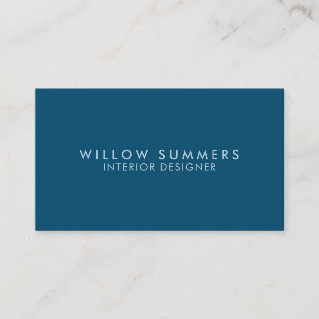 Blue Modern Minimal Professional Business Card (Front)