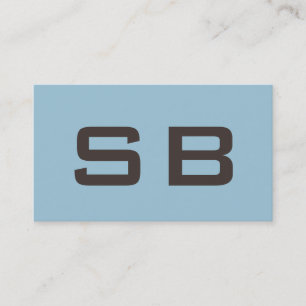 Blue Modern Monogram Standard Business Card