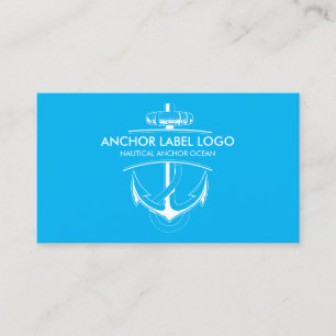 Blue Modern Nautical Anchor Business Card