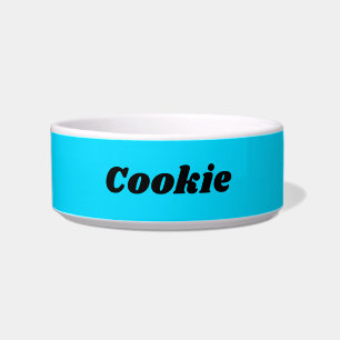 Blue Modern Personalised Name Pet Dog Bowl
