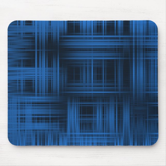 Blue Modern Plaid Mouse Mat (Front)