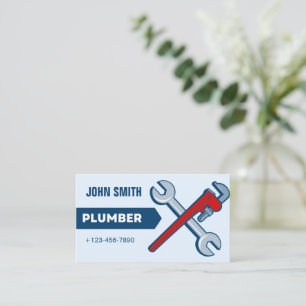 Blue Modern Plumber Business Card