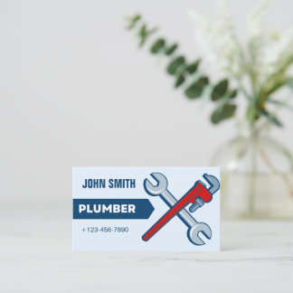 Blue Modern Plumber Business Card