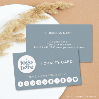 Blue Modern Professional Logo Loyalty Card