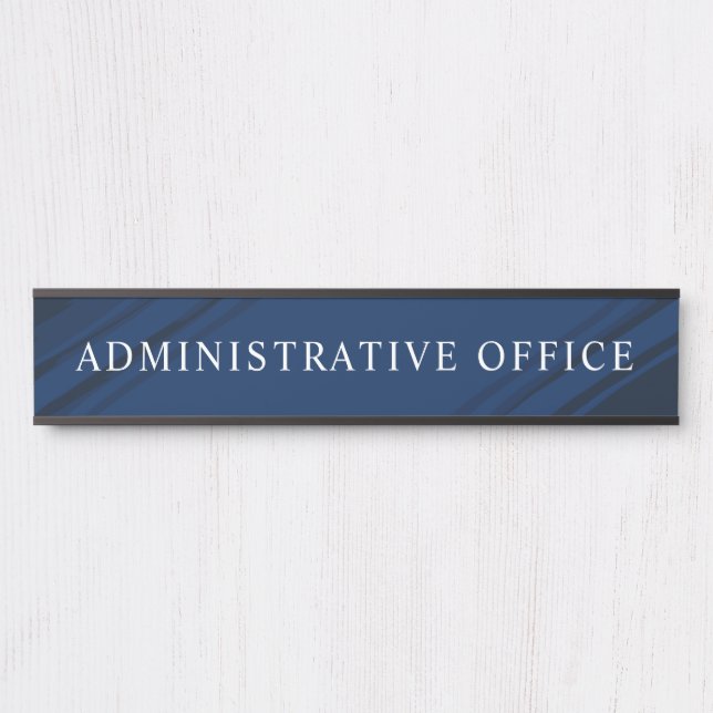    Blue Modern Professional Plate Admin Office Door Sign (Front)