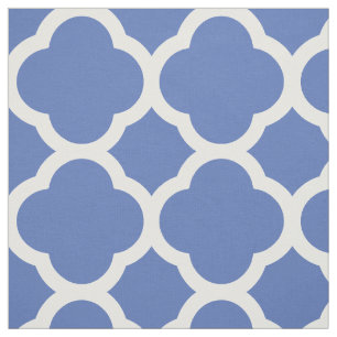 Blue Modern Quatrefoil Large Scale Fabric