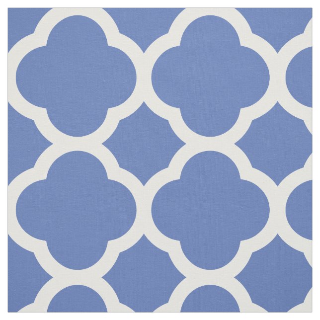 Blue Modern Quatrefoil Large Scale Fabric (Swatch)