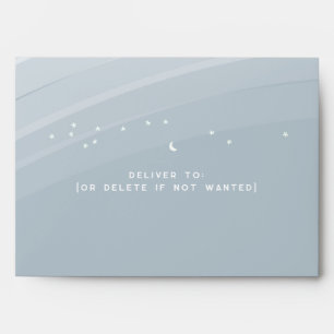 Blue Modern Rainbow and stars White Return Address Envelope