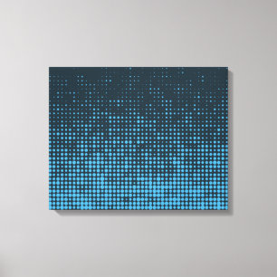 Blue, modern, retro, cool, trendy dot pattern canvas print