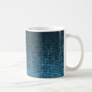 Blue, modern, retro, cool, trendy dot pattern coffee mug