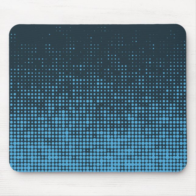 Blue, modern, retro, cool, trendy dot pattern mouse mat (Front)