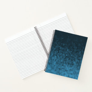 Blue, modern, retro, cool, trendy dot pattern notebook