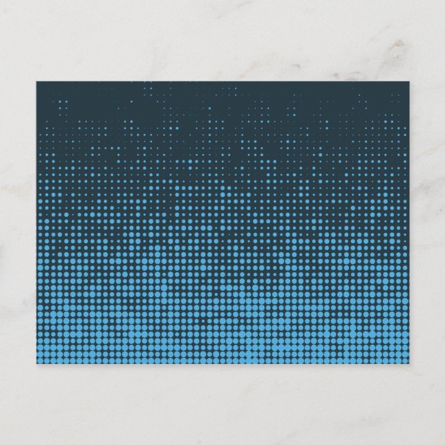 Blue, modern, retro, cool, trendy dot pattern postcard (Front)