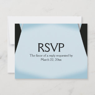 Blue Modern Save the Date Menu RSVP Postcard