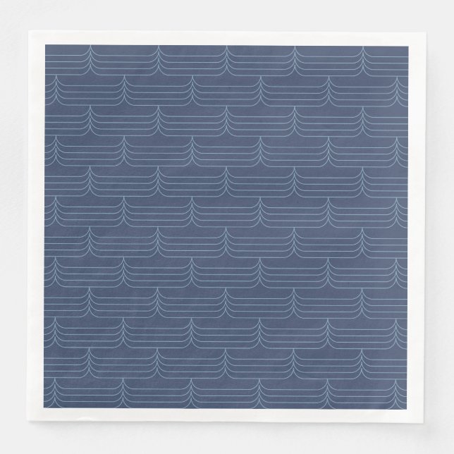 Blue, modern, simple cool illustration napkin (Front)