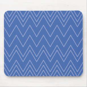 Blue, modern, simple, cool, trendy zigzag pattern mouse mat
