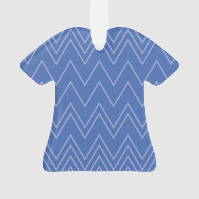 Blue, modern, simple, cool, trendy zigzag pattern ornament (Back)