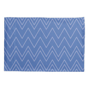 Blue, modern, simple, cool, trendy zigzag pattern pillowcase