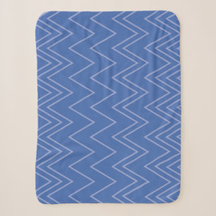 Blue, modern, simple, cool, trendy zigzag pattern sherpa blanket