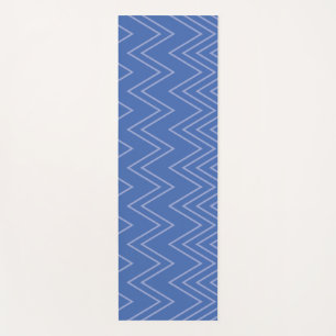 Blue, modern, simple, cool, trendy zigzag pattern yoga mat