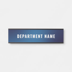 Blue Modern Simple Department Name Door Sign
