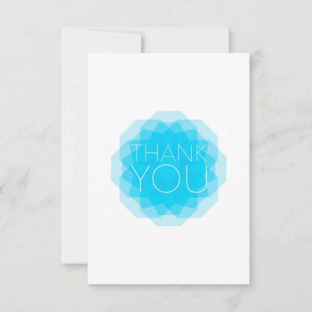 Blue, modern, simple, elegant design of Thank You (Front)