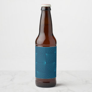 Blue, modern, simple light celebration concept beer bottle label