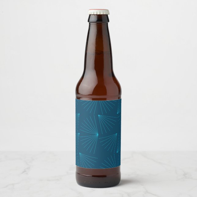 Blue, modern, simple light celebration concept beer bottle label (Front)