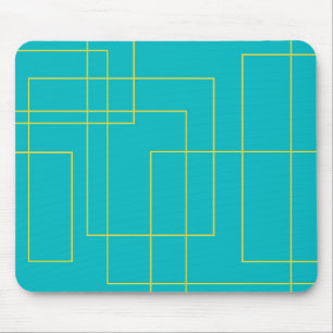 Blue modern, simple, minimal urban graphic art mouse mat