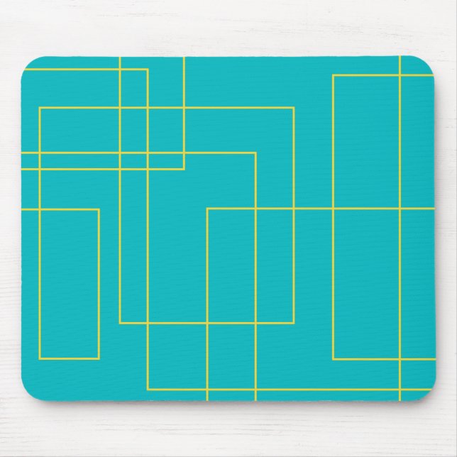 Blue modern, simple, minimal urban graphic art mouse mat (Front)
