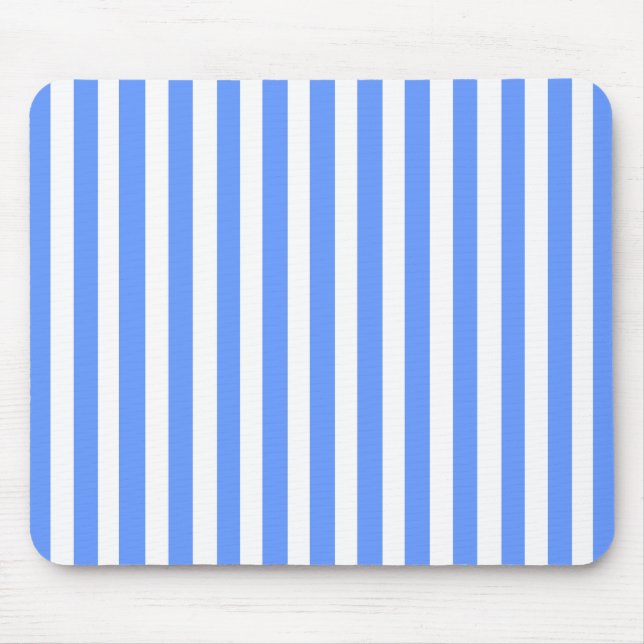 Blue Modern Stripe Mouse Mat (Front)