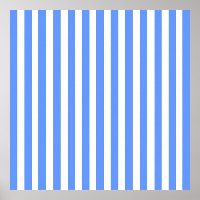 Blue Modern Stripes Poster (Front)