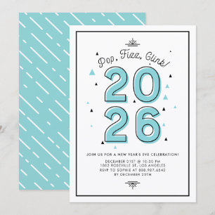 Blue Modern Typography 2022 New Year's Eve Party Invitation