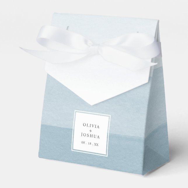 Blue Modern Wedding Favour Box (Front Side)